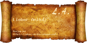 Lieber Anikó névjegykártya